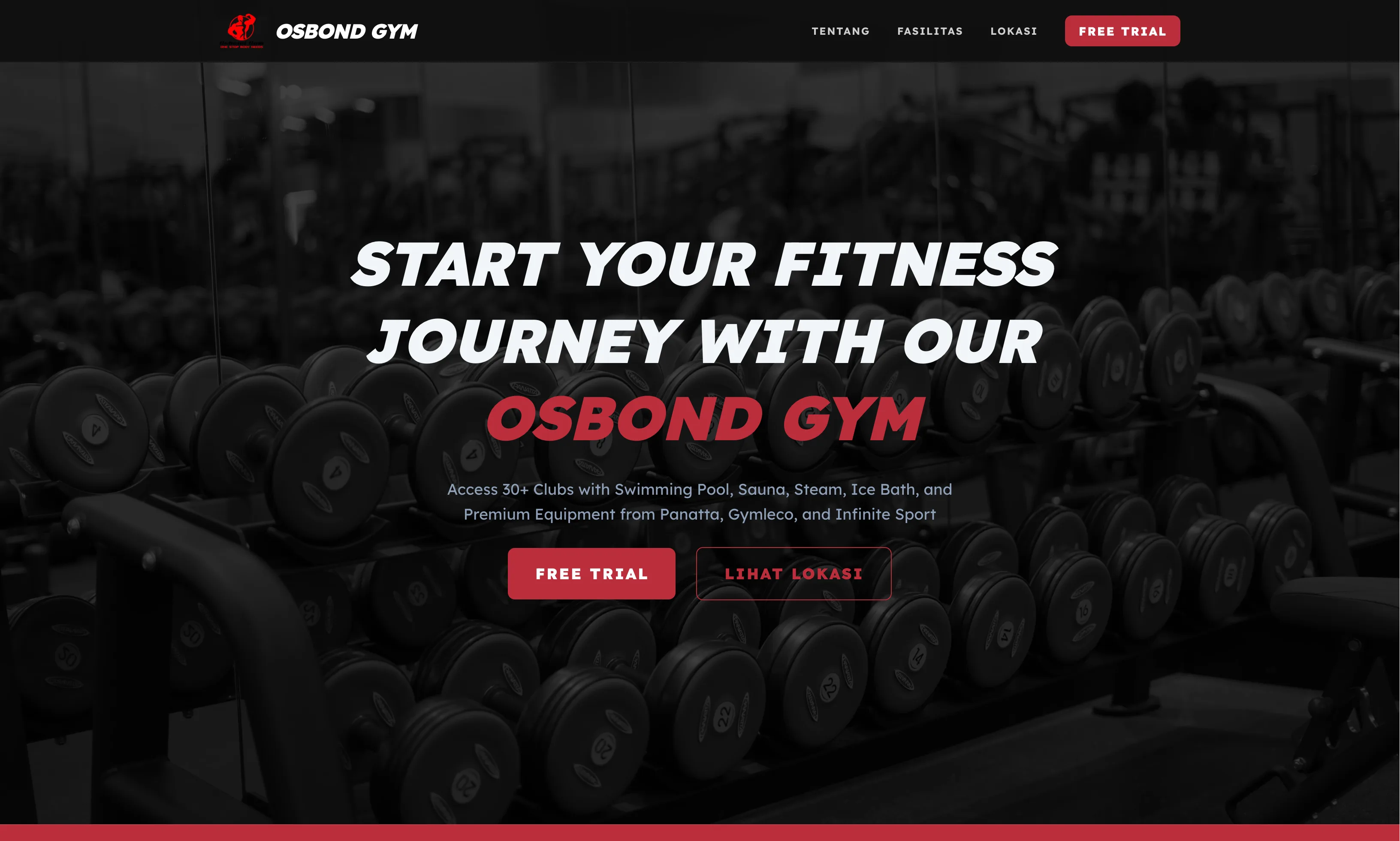 Preview Osbond Gym: Homepage Redesign Concept