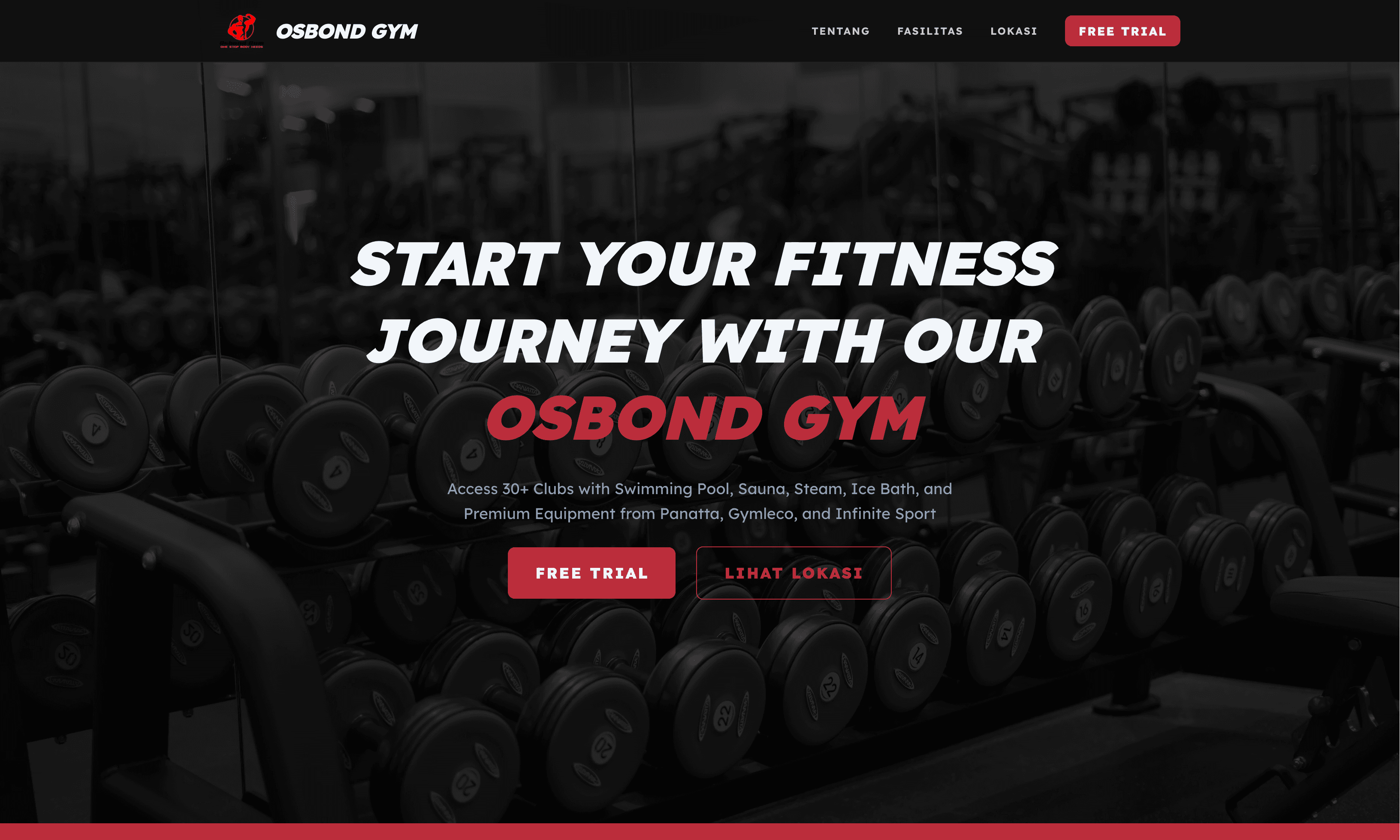Osbond Gym - Homepage Website Reconcept